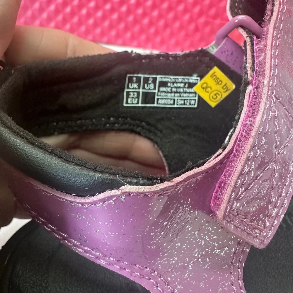 Dr. Martens Klaire J Purple Glitter Strappy Sandals Kids Size 2 US 33 EU AW004